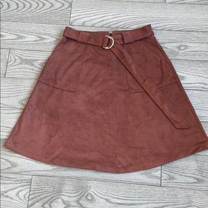 Faux Suede A line skirt